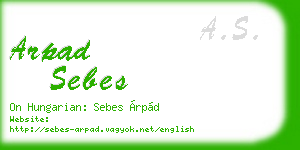 arpad sebes business card